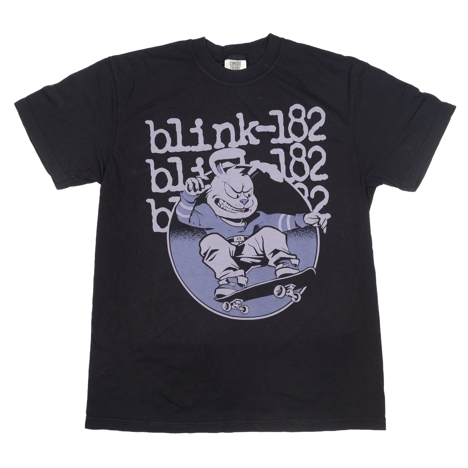 Blink 182 Skating Rabbit Black Adult T-Shirt