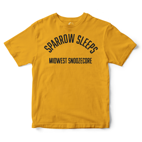 Midwest Snoozecore Adult Shirt (Mustard Yellow) - Sparrow Sleeps